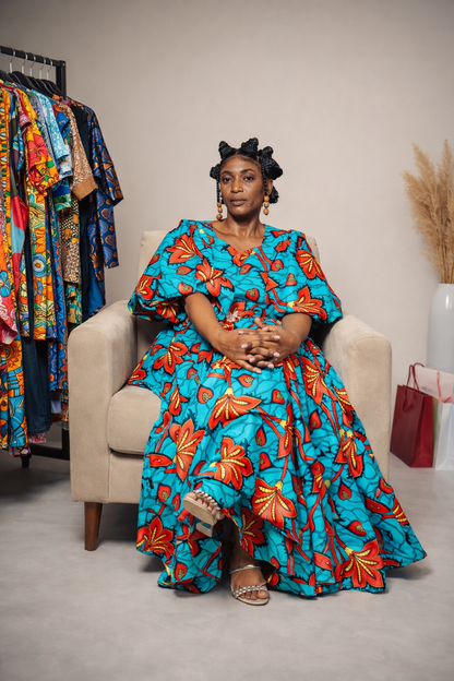 Vestido Floral Ankara Elegance – Ateliê Paradoxo