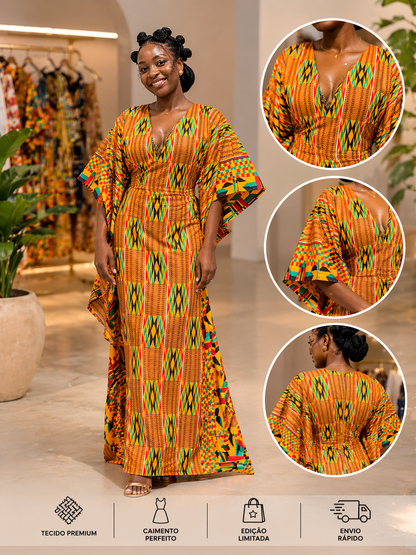 Vestido Kente Sol Dourado
