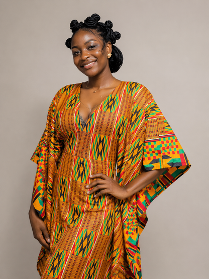 Vestido Kente Sol Dourado