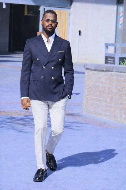 Blazer masculino azul elegante – conjunto social moderno
